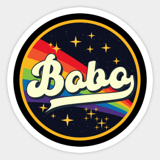 Bobo // Rainbow In Space Vintage Style Sticker